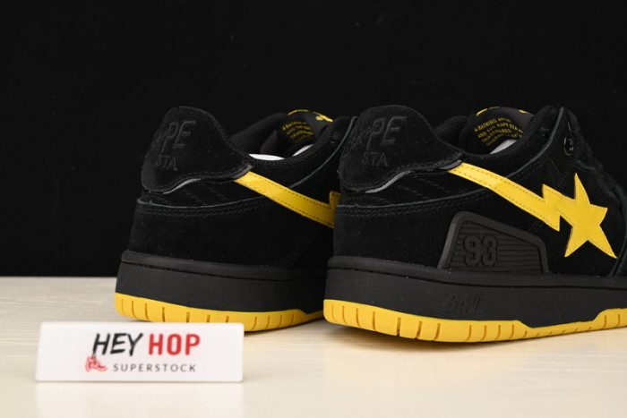 a bathing ape sk8 sta black electric yellow hp33-122