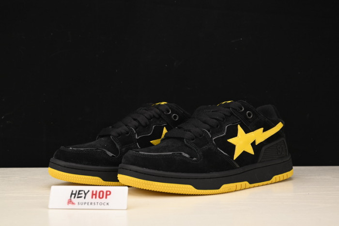 a bathing ape sk8 sta black electric yellow hp33-122